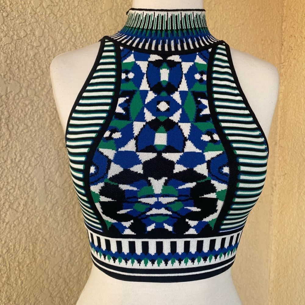 Thorn by Ronny Kobo Versatile Geometric Print Halter Top Women's Size XS EUC‎ - Picture 9 of 11